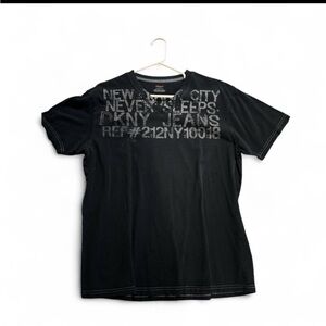 DKNY Jeans NYC Graphic V-Neck Tee Men's Black XXL